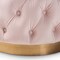 Baxton Studio Valeria Pink Velvet Upholstered Gold-Finished Button Tufted Ottoman 152-9378 - alternate 4